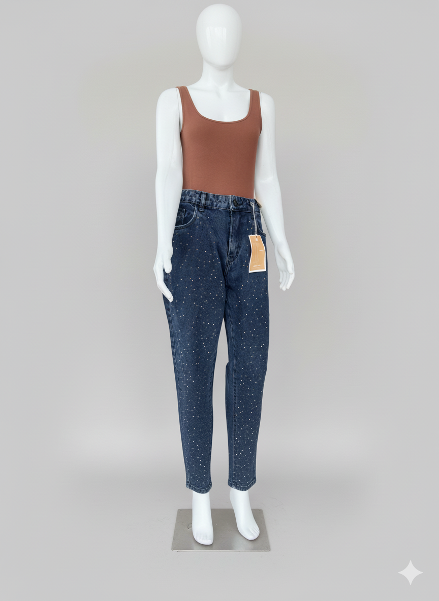 Calça Sawary Reta C/ Brilho