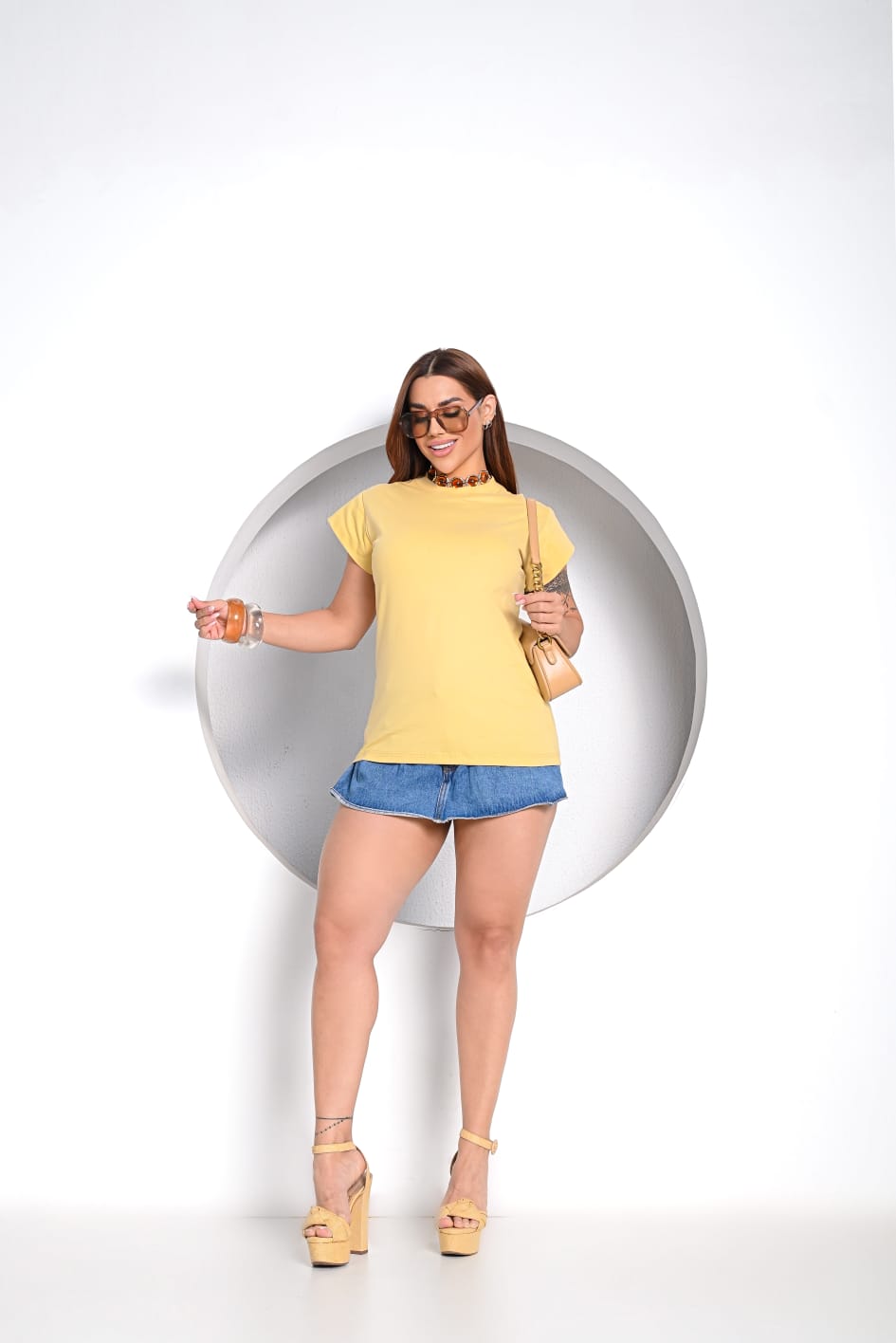 Mescle Tee Amarelo Brule