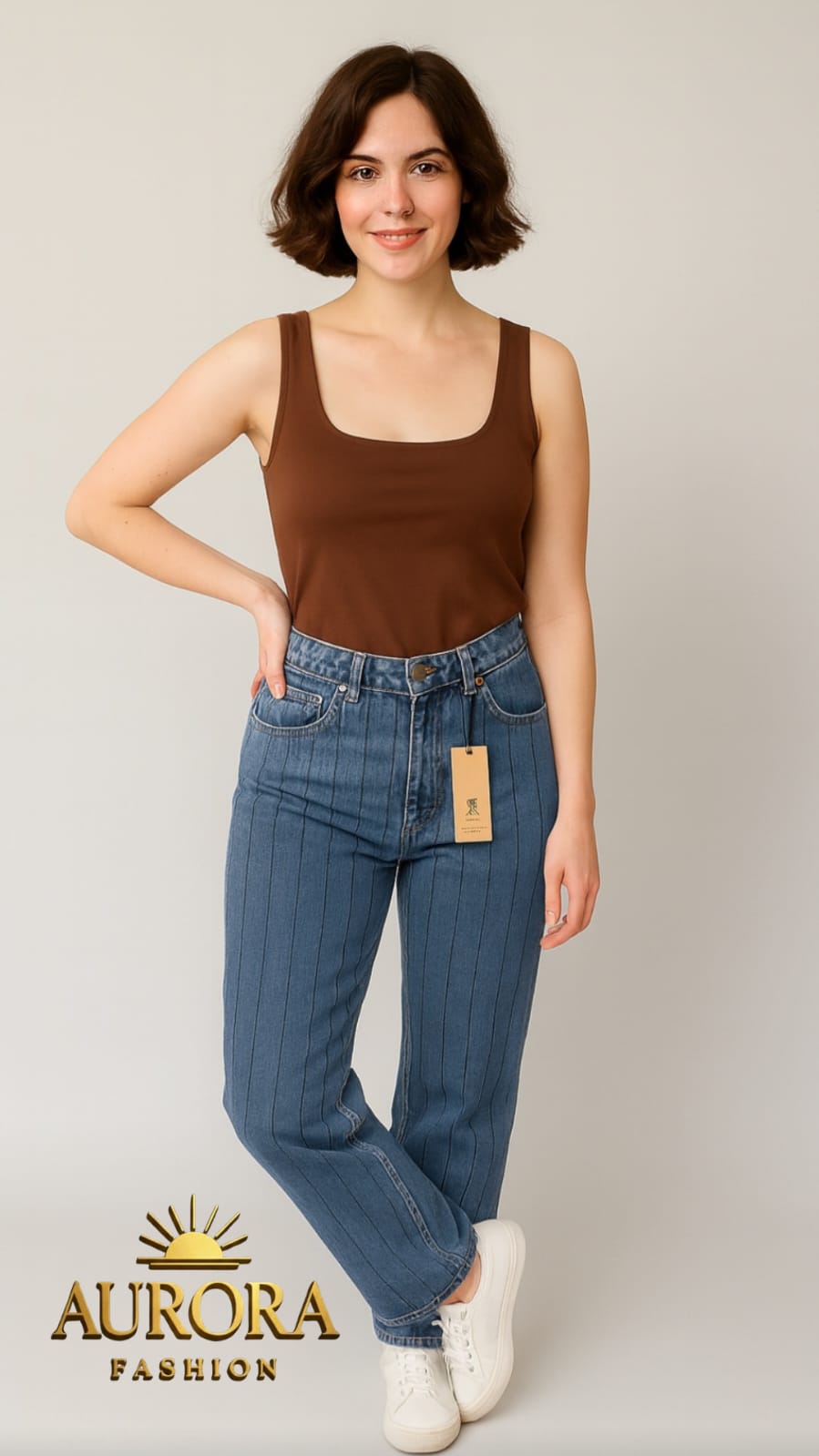 Calça Sawary Wide Leg listrada